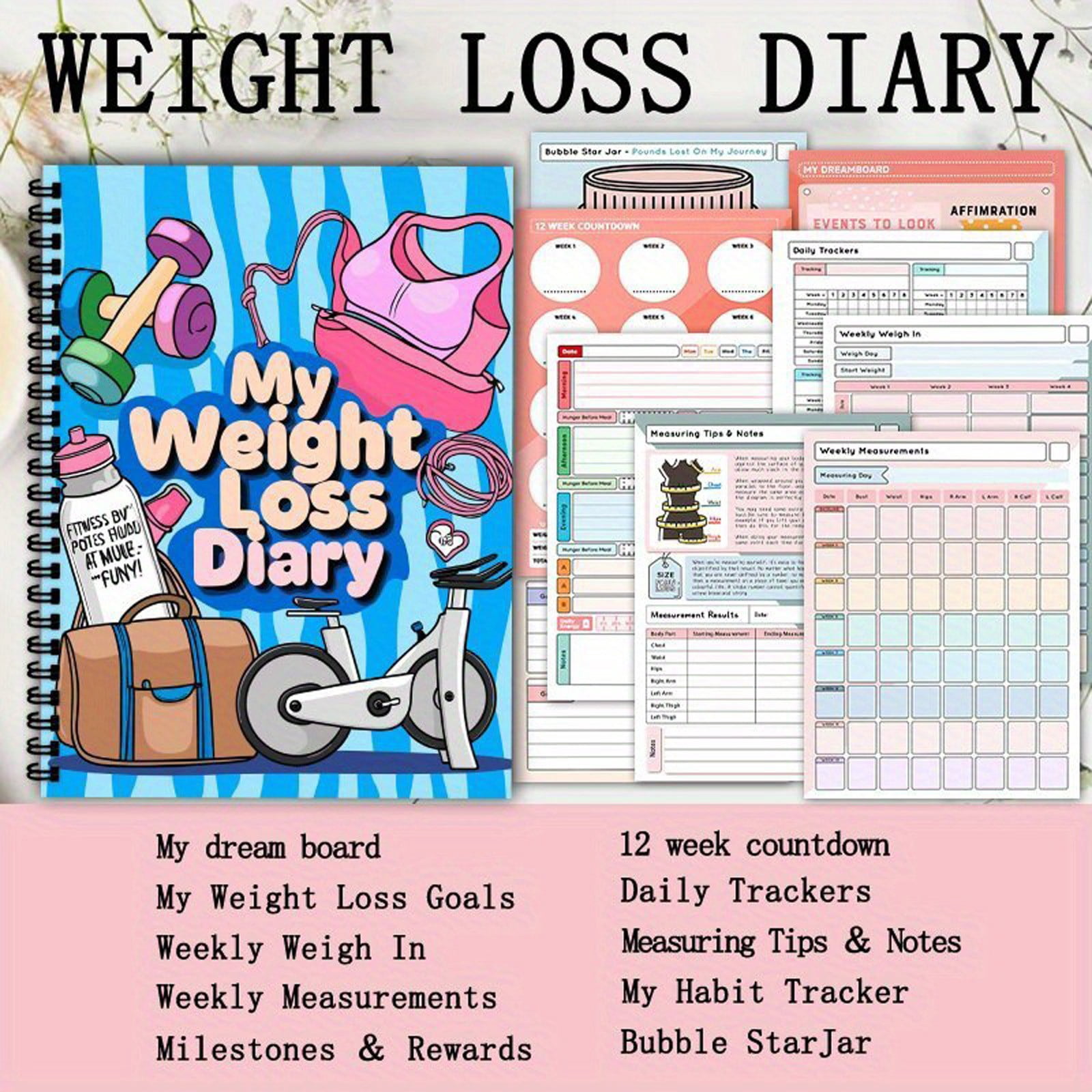YiJuHui 4pcs Fitness Planner for Weight Loss - Motivational Workout & Diet Tracker Notebook, Goal Setting Journal for Active Lifestyle Enthusiasts
