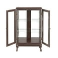 thumbnail image 5 of 2 Doors Curio Cabinet with Tempered Glass Doors, Lighted Display Cabinet for Home, Office, Brown, 5 of 7