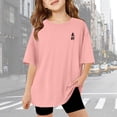 thumbnail image 5 of LUOGENLI Children Solid T Shirt with Letter Print Short Sleeve Blouse Tops Comfortable Tee Shirts for Toddler Size 7-8 Years, 5 of 8