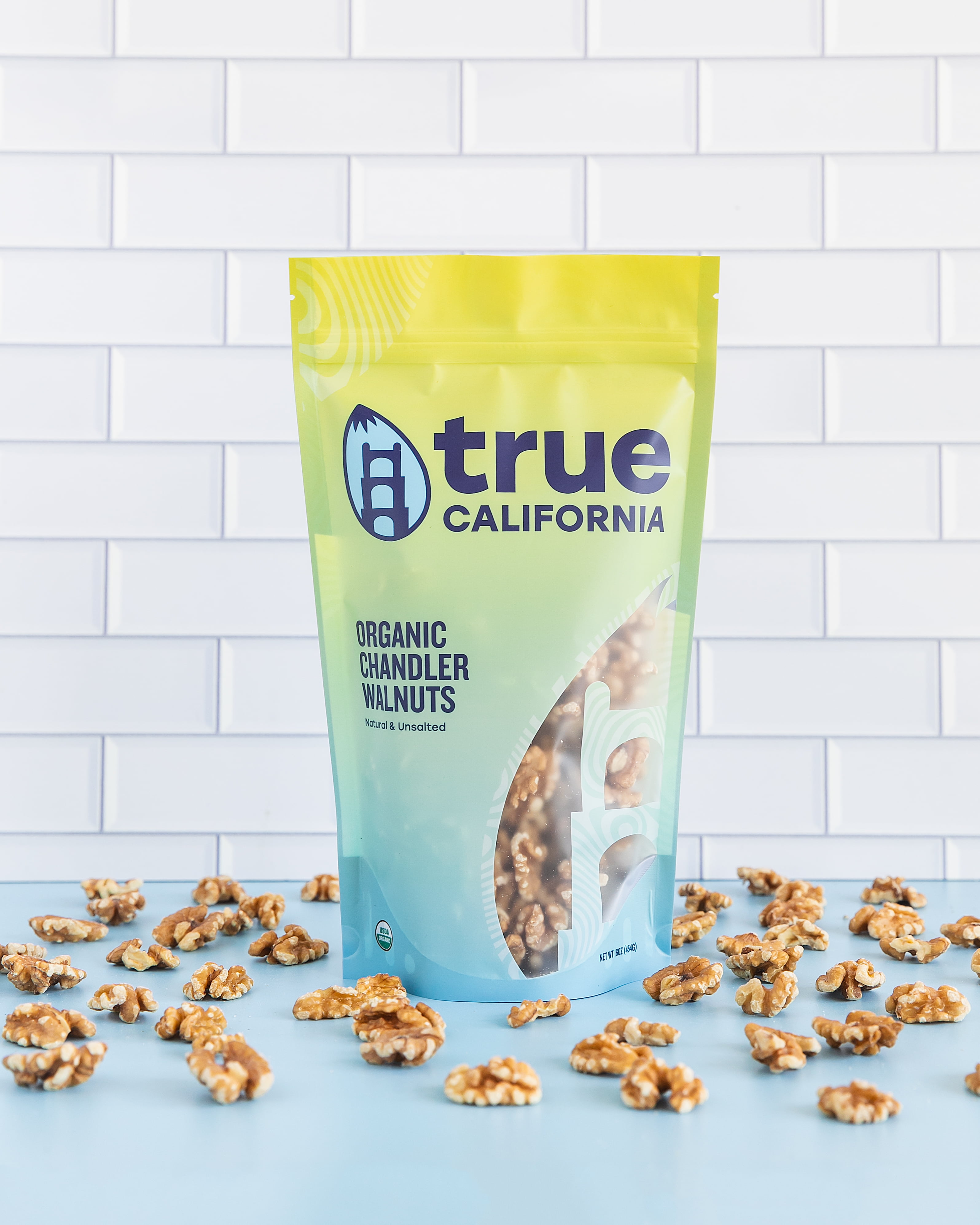 True California Organic Chandler Walnuts, Natural & Unsalted, Shelled Halves & Pieces (1 lb x 2 Packs)
