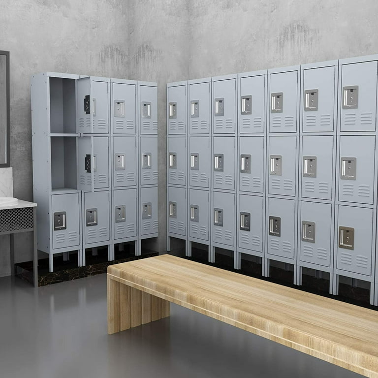STANI Metal Lockers, 5/3 Doors Steel Storage Cabinet Locker for Employees/  School /Gym/ Home /Office/Mudroom/Industrial Lockers(Grey/Blue) -  Walmart.com