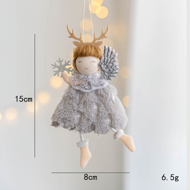 Colgante de alce de muñeco de nieve de Papá Noel, bonito colgante de peluche para niña, decoración para árbol de Navidad, regalo de Feliz Año Nuevo 2024 para niños