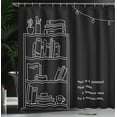 thumbnail image 3 of Ambesonne Saying Shower Curtain, Love Reading Modern Line Art, 69"Wx70"L, Charcoal Grey White, 3 of 4
