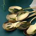 thumbnail image 5 of Gold Serving Spoons 6 Pieces, Stainless Steel Utensils with Mirror Polished,3 Spoon and 3 Slotted, 5 of 7
