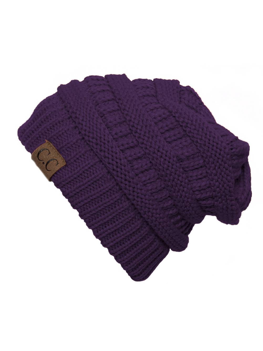 Women's Classic CC Beanie, Dark Purple 