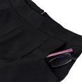 thumbnail image 4 of Pantalones cortos de gasa negros L para mujer, pantalones cortos holgados de cintura alta con bolsillos y pierna ancha, pantalones finos con cremallera para botas, culottes de traje acampanados, 4 of 8