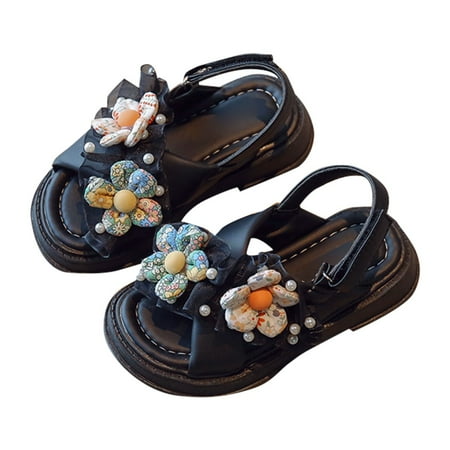 

Vedolay Little Girls Dress Shoes Girls Cute Strappy Open Toe Gladiator Sandal Easy On Off Lightly Padded for Comfort (Toddler Little Kid Big Kid) Black 27