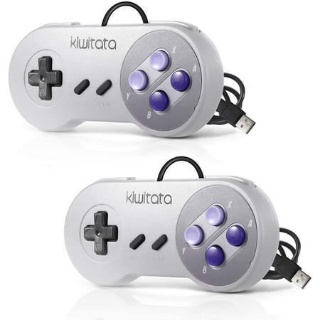 2X Classic SNES USB Controller for PC Gamings, Retro SNES Wired USB Game Emulator Controller for Windows XP 7 8 11 Mac Raspberry Pi