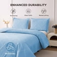 thumbnail image 3 of Beartech Quilt Set King Size Light Blue Bedspread Coverlet Microfiber Bedding Lightweight Reversible Set, 3 of 7