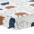 thumbnail image 4 of Lambs & Ivy Playful Elephant Blue/White Cotton 3-Piece Baby Crib Bedding Set, 4 of 9