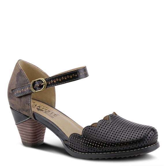L'Artiste Parchelle Women's Hand Painted Leather D'Orsay Shoes with Strap