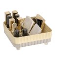 thumbnail image 4 of Organisateur de Maquillage de Vanité Portable, Organisateur en Plastique Incassable avec Design Rayé et Fond Antidérapant, Plusieurs Compartiments pour les Rouges à Lèvres, Bijoux, Petits Essentiels, 4 of 8