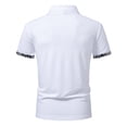 thumbnail image 3 of Men's Polos Shirts Short Sleeve Summer Fashion Casual Golf T Shirt Breathable Moisture Wicking Patchwork Tees (L, White), 3 of 8