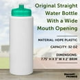 thumbnail image 4 of HDPE Plastic Leak-Free Bottles 32 oz. Set of 10, Bulk Pack - BPA Free, Great for Gym, Camping, Backpacking, School - Trans Aqua, 4 of 5