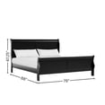 thumbnail image 2 of Starlight Canyon Home Black Wooden King Size Bed Frame - Sleigh Design with Headboard and Footboard, 2 of 7