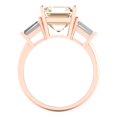 thumbnail image 4 of Three-Stone Engagement Ring for Women - 3ct Natural Morganite in 14K Rose Gold Promise Ring, 4 of 6