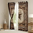 thumbnail image 3 of Manfei Western Texas Stars Curtains and Drapes (38x45), Brown Damask Curtains Pack of 2, Vintage Bohomian Black Out Curtains, Super Cozy Room Decor, 3 of 6
