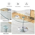 thumbnail image 4 of Hi loPres 40" Round Glass Dining Table, Modern Minimalist Kitchen Table with Clear Tempered Glass Top and Sturdy Silver Chrome Pedestal Base, 4 of 7