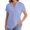 Blue, variant on Women's Summer Tops V Neck Short Sleeve Casual Fashion Tee Down Blouse Everyday Wear