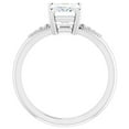 thumbnail image 2 of Pompeii 1 3/4Ct Diamond & Emerald Cut Moissanite Vintage Engagement Ring White Gold, 2 of 4