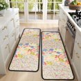 thumbnail image 4 of Kitchen Rugs Sets Of 2,Pioneer Flower Floral Print Pattern Anti Fatigue Kitchen Mat Rugs Non Slip Washable,Decorative Kitchen Floor Mats for Kitchen,Sink,Laundry,17"x47"+17"x47", 4 of 5