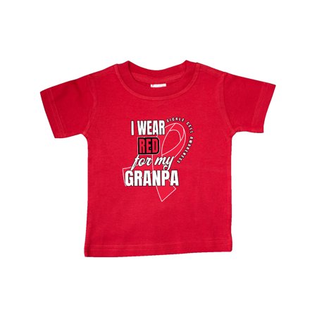 

Inktastic Sickle Cell Awareness I Wear Red For My Granpa Gift Baby Boy or Baby Girl T-Shirt