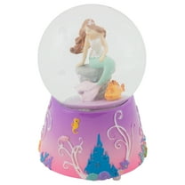 Mermaid and Fish on Lilac Musical 80MM Water Globe Plays Tune By The Beautiful Sea