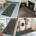 thumbnail image 5 of Runner Rug 2'x6', Abstract Flower Washable Non-Slip Hallway Runner Rugs, Vintage Botanical Geometric Floral Bedside Rugs Floor Mats Carpet Runners for Kitchen Bathroom Laundry Room, 5 of 8
