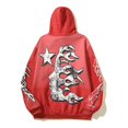 thumbnail image 3 of Veste Hellstar Hoodie Lavé au Cerveau Rétro Teinture Boue pour Hommes et Femmes Rouge, 3 of 3