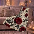thumbnail image 6 of Printed Flannel Throw Blanket with Rose, 6 of 9