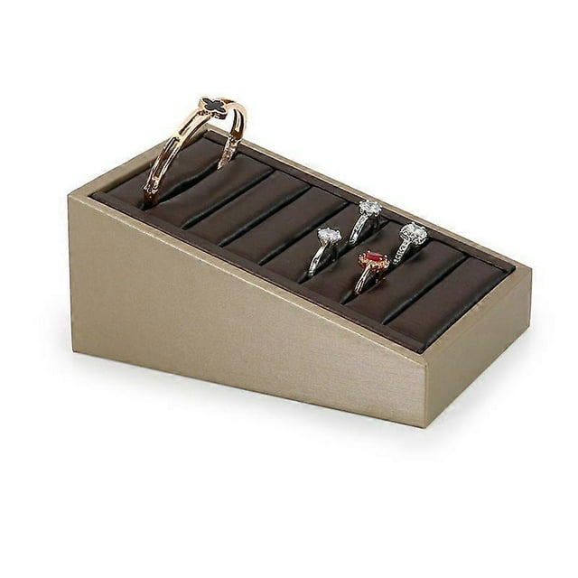 Pu Jewelry Ring Tray Display Stand Slotted Ring Showcase Display Organizer Holder Jewelry Organizer Stands For Trade Show