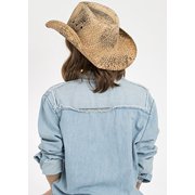 Peter Grimm Drifter Hats, Woven Straw Hat Unisex, Cowboy & Cowgirl Black, Maverick