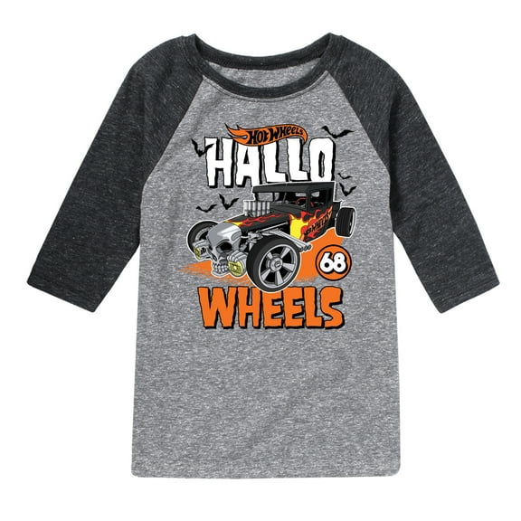 Hot Wheels - Halloween - Hallo Wheels 68 - Toddler & Youth Raglan Graphic T-Shirt