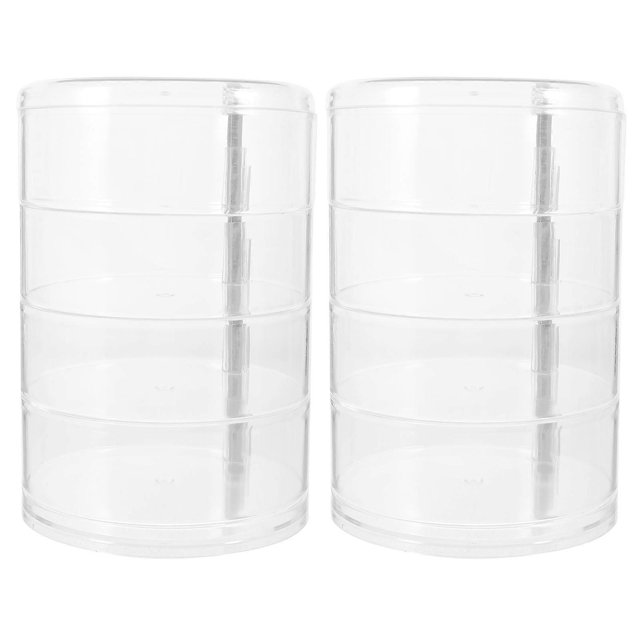 Cord Storage Organizer Multi-Layers Earphone Jewelry Box for Cables Small Jewelries Transparent Plastic Organization 2Pcs