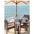 thumbnail image 2 of Outdoor Tablecloth with Umbrella Hole & Zipper, Teal Blue Coastal Square Tablecloth 60x60 Inch, Summer Coral Beach Nautical Patio Table Cover Waterproof Table Cloth for Picnic/Party, 2 of 7