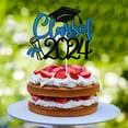 thumbnail image 4 of Sunsanly 1Pc/4Pcs Class of 2024 Cake Topper, Congrats Grad 2024 Graduation Cake Decor, High School/College Graduate Celebration Party Decoration Supplies, Black and Red Glitter, 4 of 8