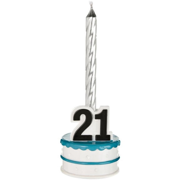 Finally 21 Birthday Candle and Holder