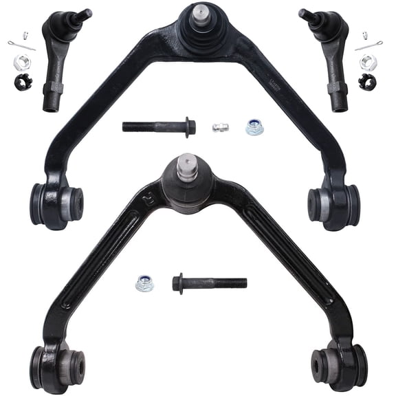 Detroit Axle - 4pc Front End Control Arms Kit for Mazda B2500 B3000 B4000 Ford Ranger Explorer Sport Trac Mercury Mountaineer, 2 Upper Control Arms with Ball Joint 2 Outer Tie Rods Replacement