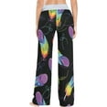 thumbnail image 4 of Women's Rainbow Bird Feather_360117785 Pajama Pants, Casual Pajama Bottoms Lounge Pants Wide Leg, 4 of 7