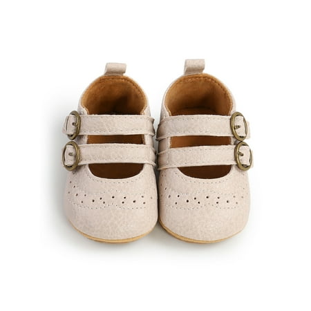 

Lacyhop Infant Princess Dress Shoe Prewalker Crib Shoes Comfort Flats Wedding Lightweight Retro First Walkers Khaki 4C