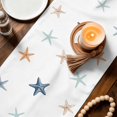 thumbnail image 3 of Navy Blue Coastal Table Runner 72 Inches, Shell Starfish Coral Nautical Summer Beach Bed Runner Dresser Scarves Tabletop for Indoor Outdoor Parties/Ceremony/Banquet, 14" x 72", 3 of 9