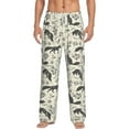 thumbnail image 2 of Picia Vintage Moon Fox Mens Soft Woven Cotton Elastic Waistband Sleep Pajama Pant Lounge Sleep Pant With Pockets And Drawstring-Medium, 2 of 9