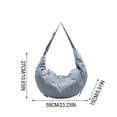thumbnail image 3 of Bolso bandolera para mujer con borla plisada, bolso de hombro en forma de media luna, bolso de nylon tipo dumpling | Gran capacidad para portátil, tableta y cartera | Tejido suave repelente al agua, 3 of 6