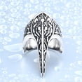 thumbnail image 2 of Anillo de armadura tallado de acero inoxidable con joyería vintage personalizada, anillo de moda para hombres, 2 of 5