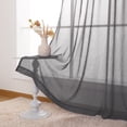 thumbnail image 3 of JIUZHEN Gray Ombre Grommet Sheer Curtains 84 Inches Long Semi Sheer Voile Gradient Light Filtering Window Drapes for Bedroom Living Room, Set of 2 Panels, 52 x 84 Inches Long, 3 of 7
