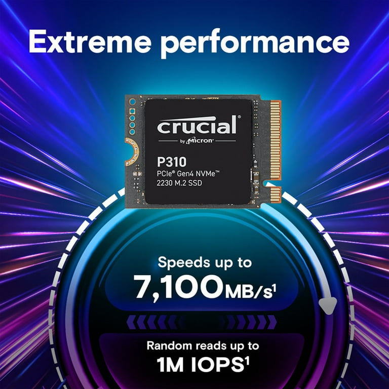 Crucial P310 1TB PCIe Gen4 NVMe 2230 M.2 Internal SSD