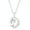 White-Opal, variant on Palm Tree, Created Blue Opal Crescent Moon 16+2” Pendant Necklace Sterling Silver Jewelry for Women or Teens