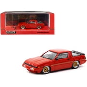 Mitsubishi Starion RHD (Right Hand Drive) Bright Red with Black Stripes "Road64" Series 1/64 Diecast Model Car by Tarmac Works