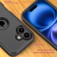 thumbnail image 3 of Misty for iPhone 17 Case with Belt Clip Holster Military Grade Heavy Duty Protection 3 in 1 Shockproof Armor Rugged Durable Detachable iPhone 17 6.3 inch 2025 Phone - Black, 3 of 5