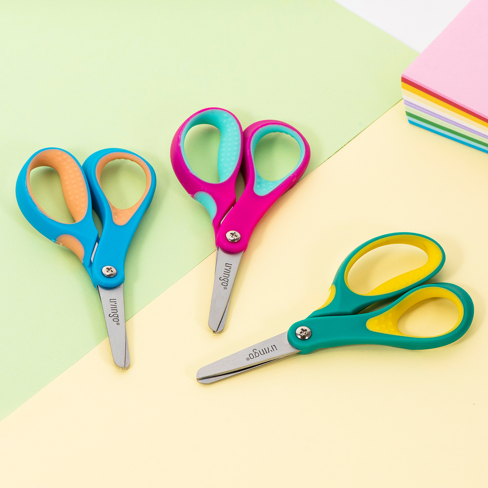 LIVINGO Left-Handed Safety Scissors 3-Pack, 5-Inch Blunt Tip photo 6